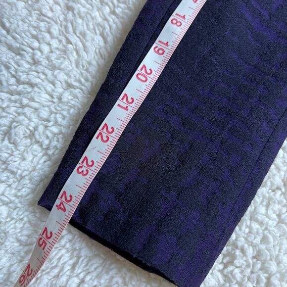Rena Lange Woven Wool Silk Blend Purple Black Pattern Double Snap Jacket 10 - Picture 11 of 11